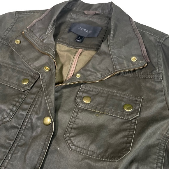 J. Crew Downtown Field Jacket XS Army Workwear Chore Coat City Waxed Cotton - Picture 5 of 11